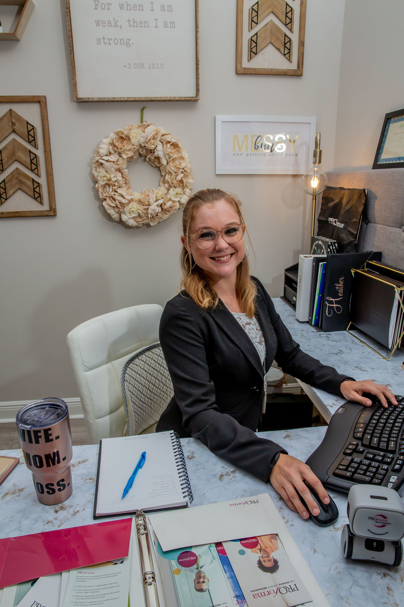 Heather VanBrummelen's office is mostly at home, or anywhere she can find a place to work.