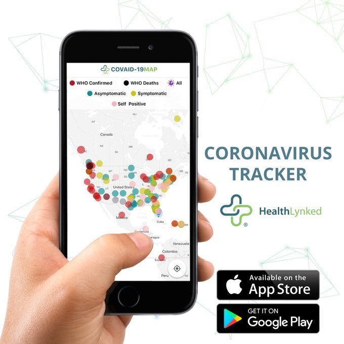 Courtesy. The HealthLynked COVID-19 tracking app aws downloaded four million times over the first six weeks, and was the No. 1 Apple Medical Store app in April.