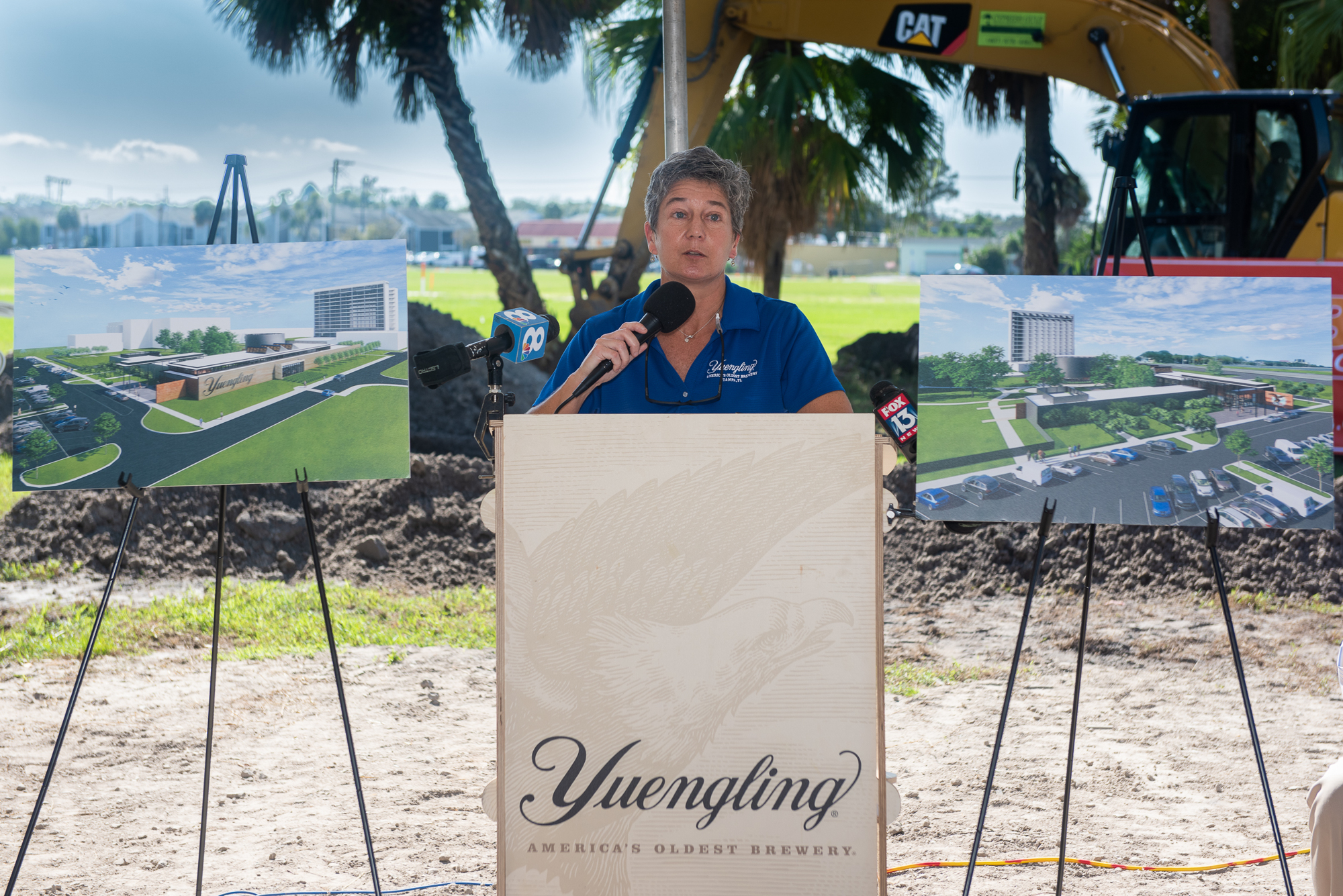 Courtesy. Jen Yuengling, a sixth-generation member of the Yuengling family, at the groundbreaking for the beer company's expanded Tampa campus.