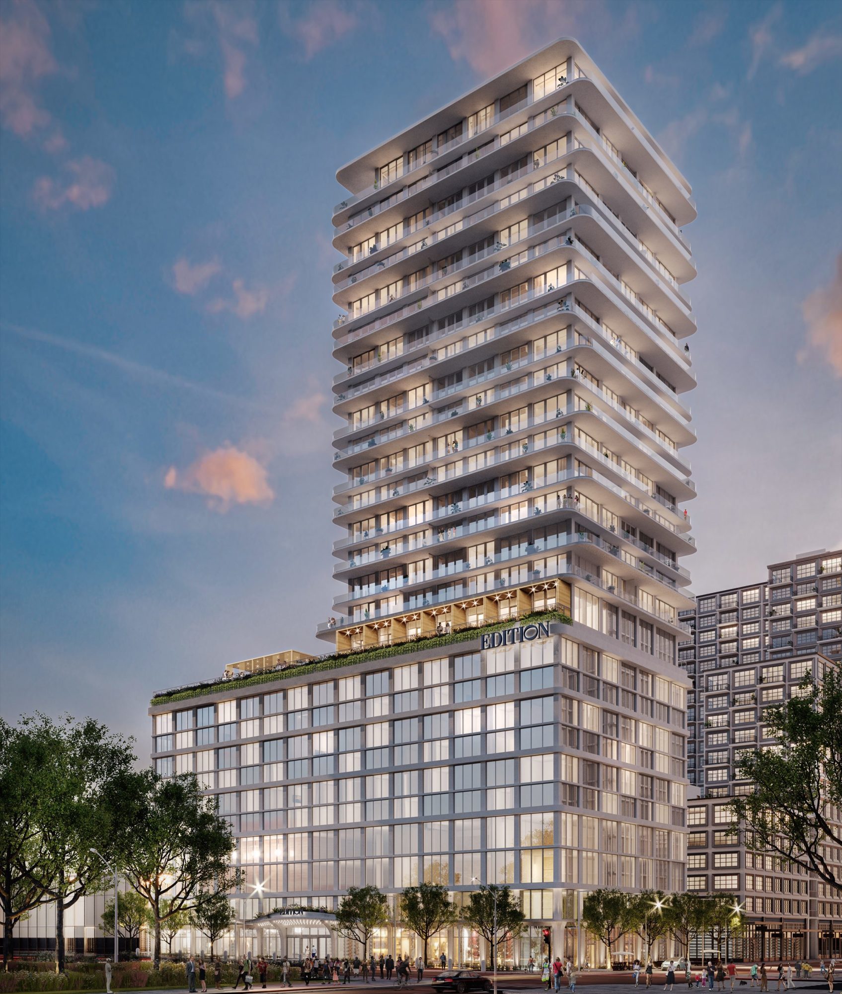 Suffolk is expected to complete the Tampa Edition Hotel & Residences, a 27-story condo and hotel tower that’s part of Strategic Property Partners’ $3 billion Water Street Tampa, in 2021.