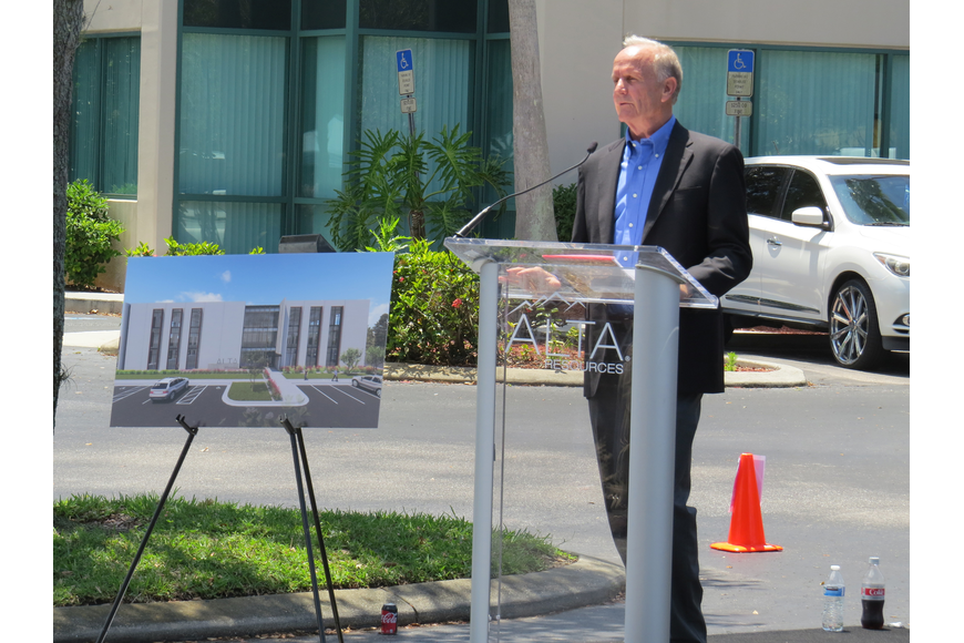 File. Alta Resources Chairman and CEO Jim Beré spoke at an event for the new building in 2019.