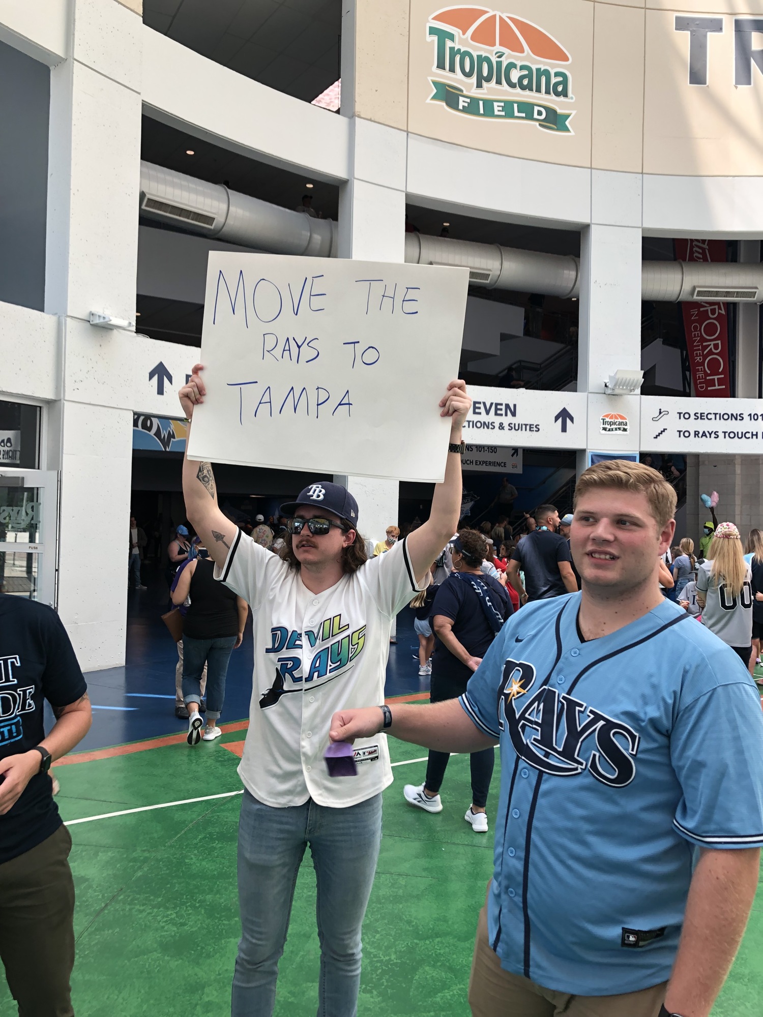 LOUIS LLOVIO: Fans inside Tropicana Field Sept. 26  demand the team move to Tampa.
