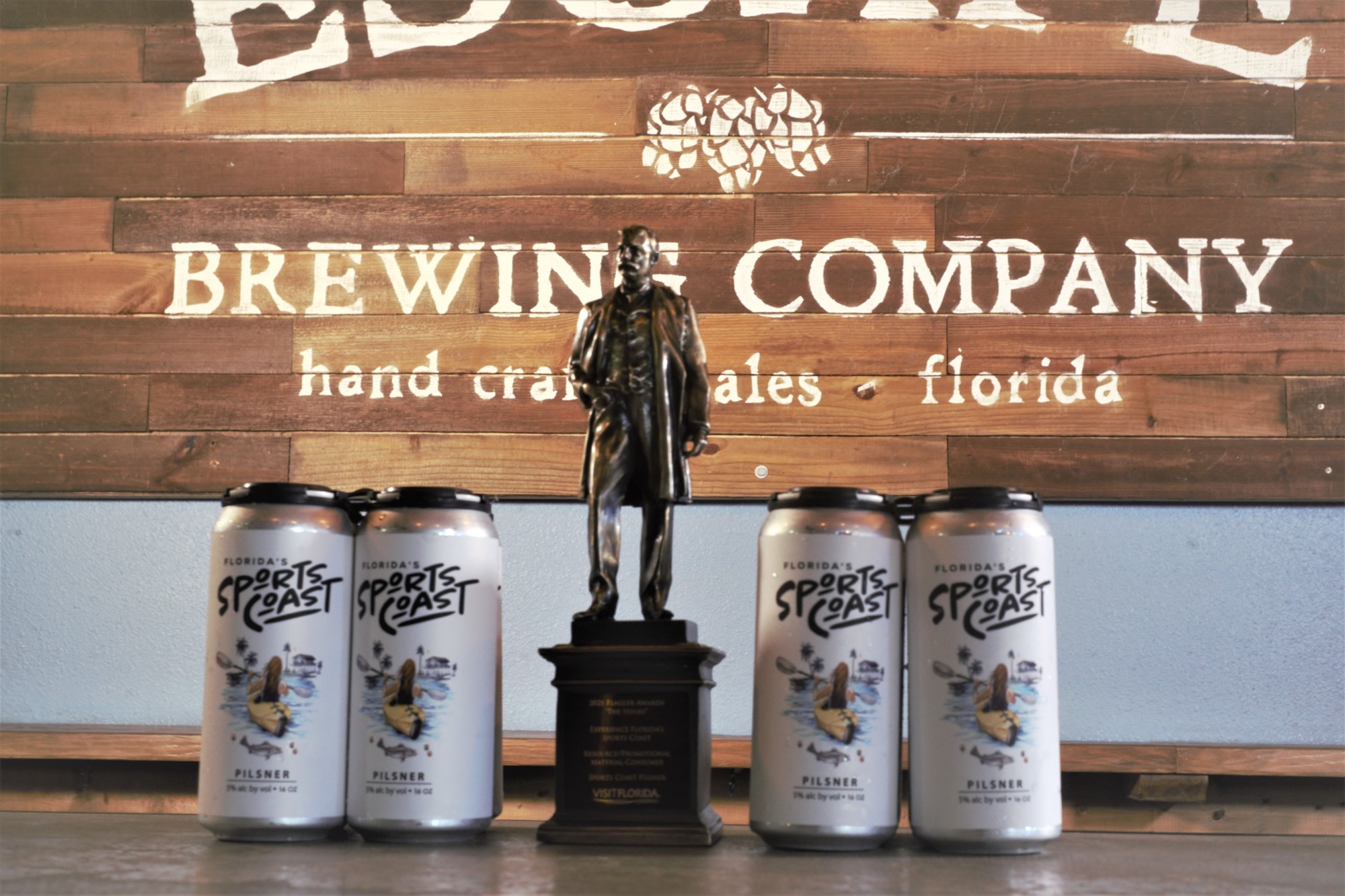 Courtesy. Trinity-based Escape Brewing's Sports Coast Pilsner, a collaboration with Pasco County's destination marketing organization, won a Henry Award from Visit Florida.