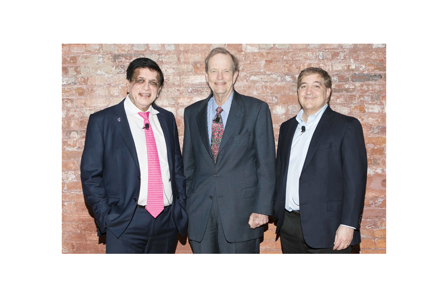 File. Dr. Kiran Patel, left, pictured here with Tom James of Raymond James Financial and Tampa Bay Lightning owner Jeff Vinik, is one of the most prominent and prolific philanthropists in the Tampa Bay region.