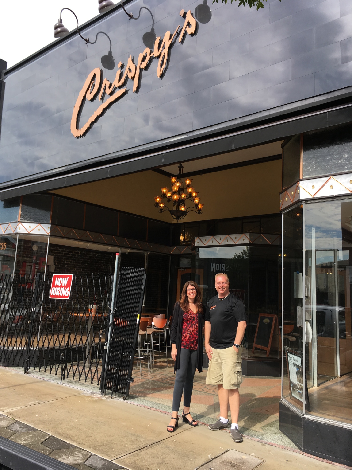 Becky Morgan  and John Crispens  outside Crispy’s at 1735 N. Main St. Crispens plans to open the 150-seat restaurant this month. 