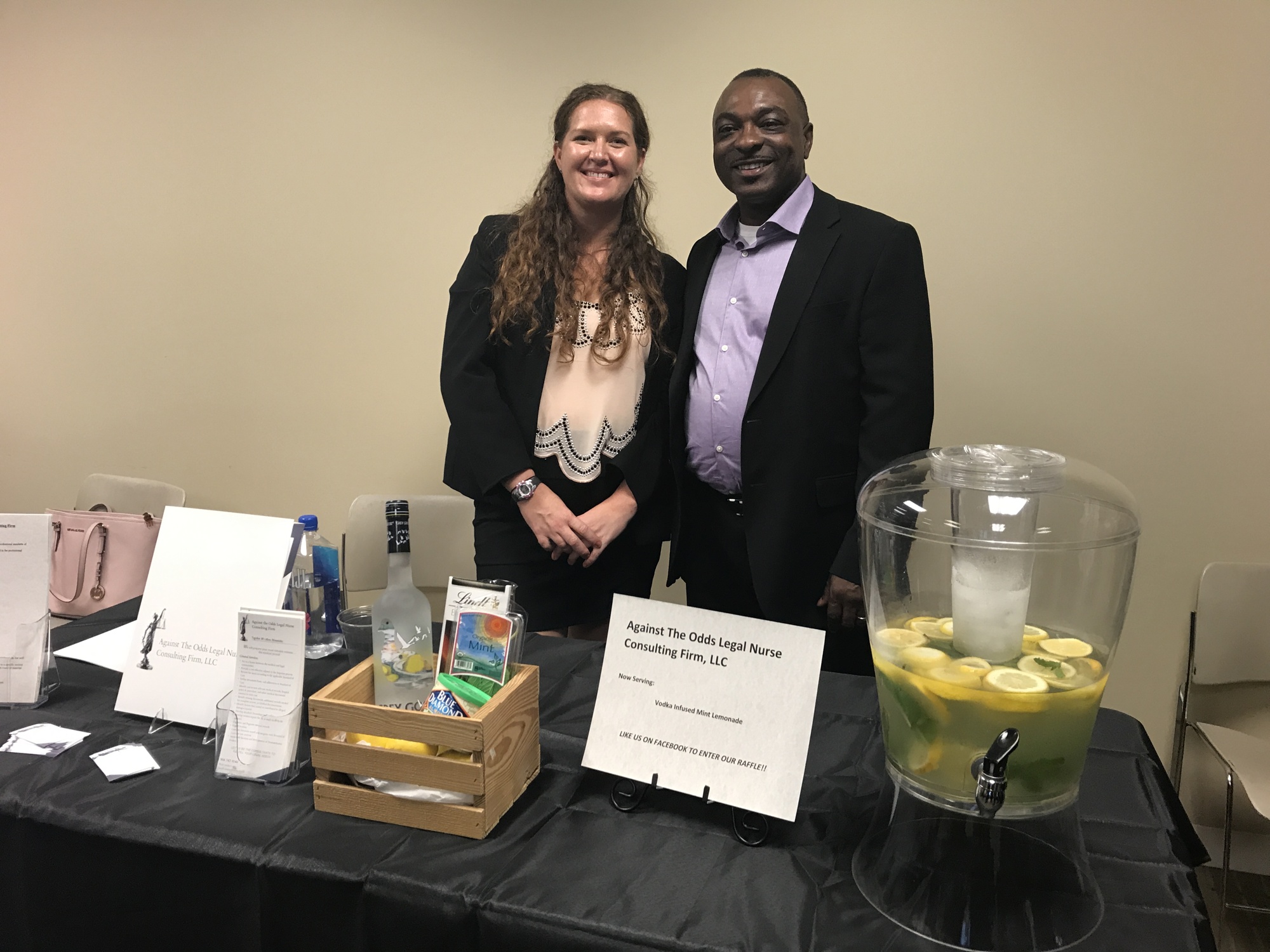 Theresa Charleston and Anthony Fisher of Against the Odds Legal Nurse Consulting Firm hosted the Open Bar event.