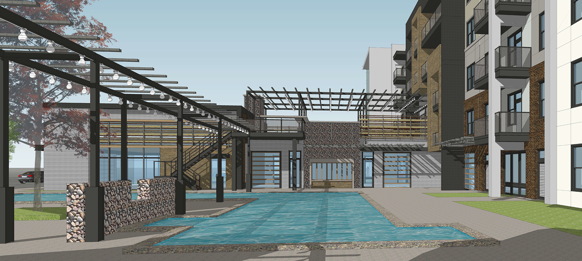 JTB apartments will feature a resort-style pool, outdoor bar area, game room, fitness center.