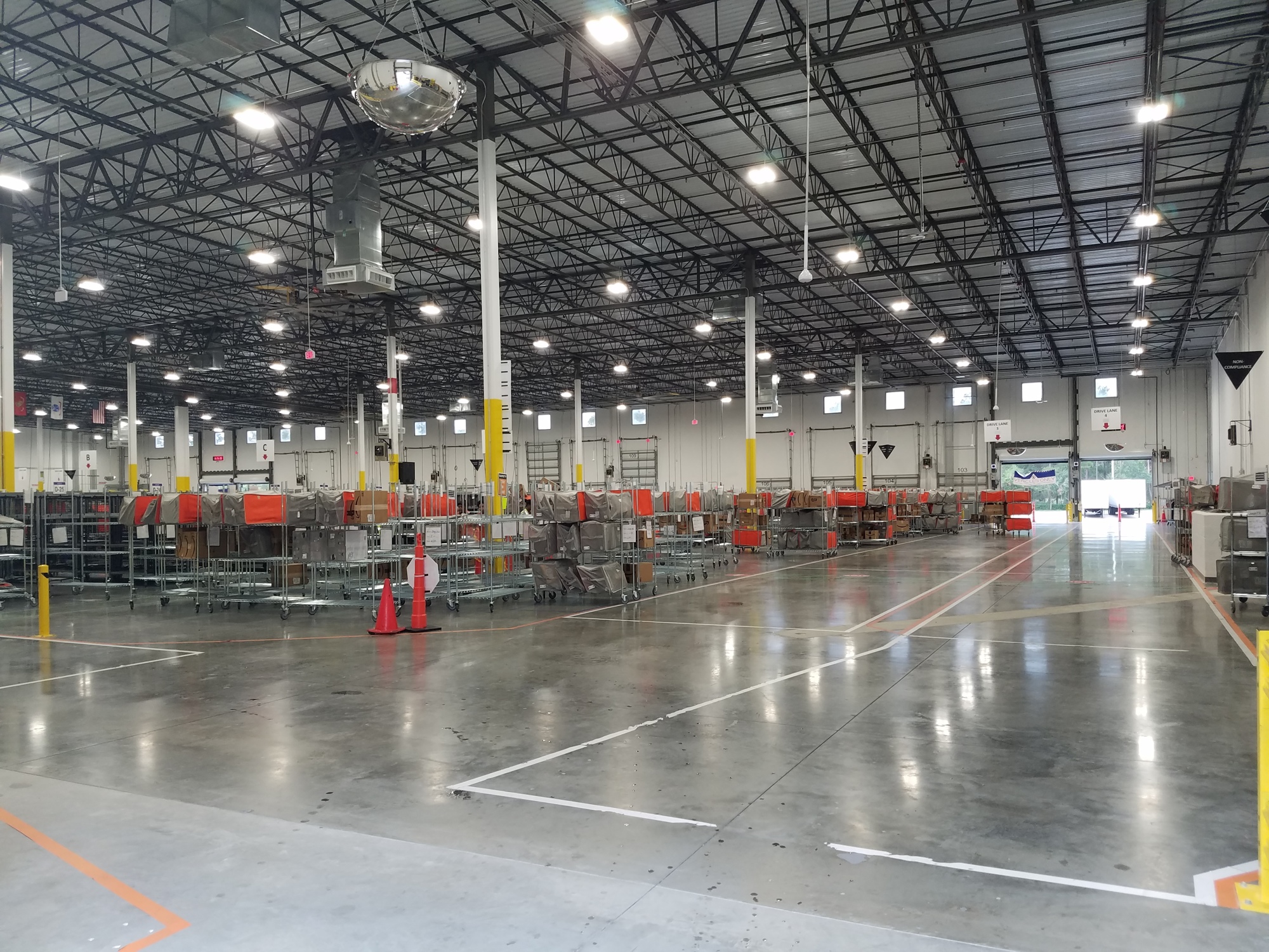 Vehicles can drive through the Amazon delivery station at Alta Lakes Commerce Center in North Jacksonville.  The station will sort packages for last-mile delivery to customers.