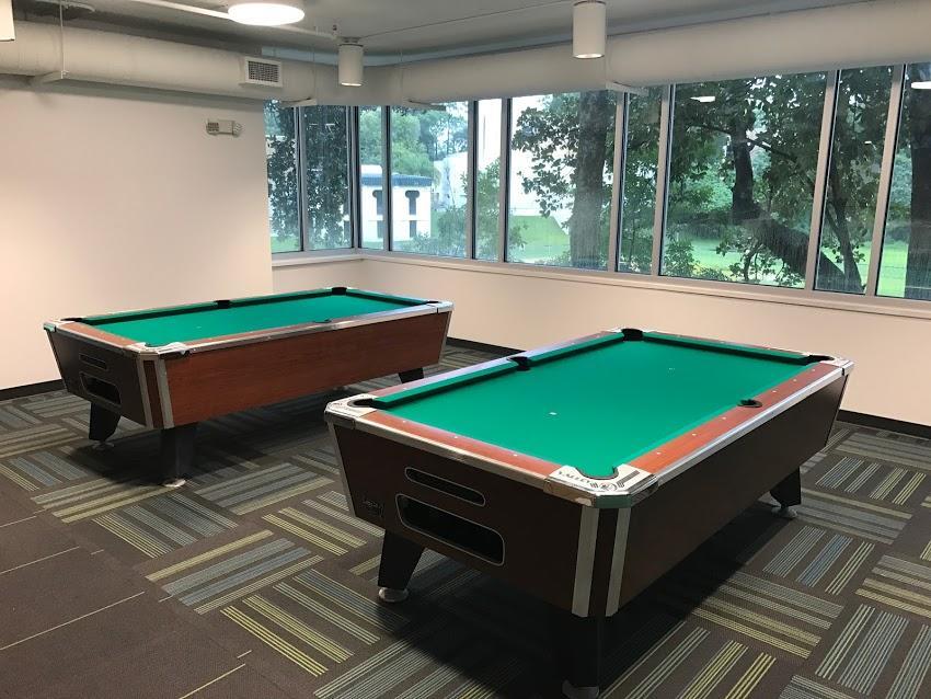 The exterior space between Williams and McGehee halls at JU has been enclosed to create a game room overlooking the valley.