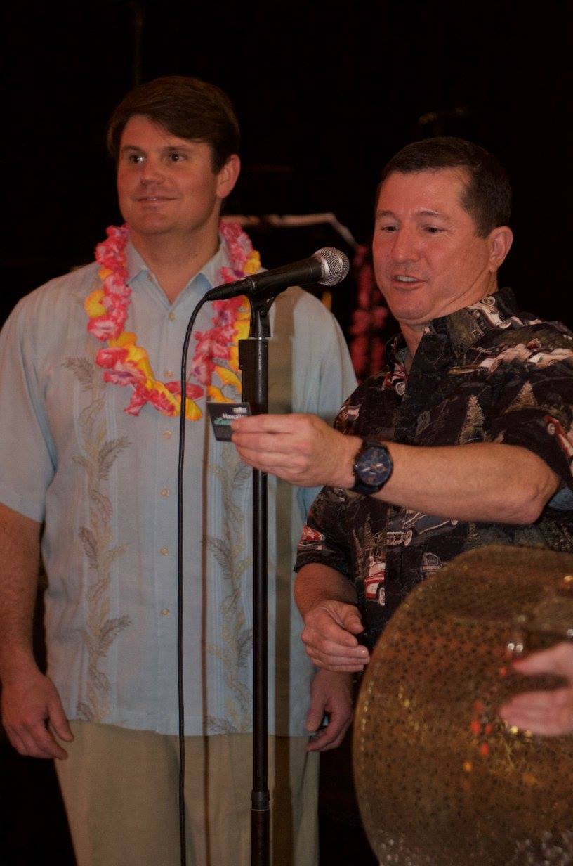 Chris Dostie (left) at NEFBA’s 2017 Hawaii-themed gala in November at Prime Osborn Center