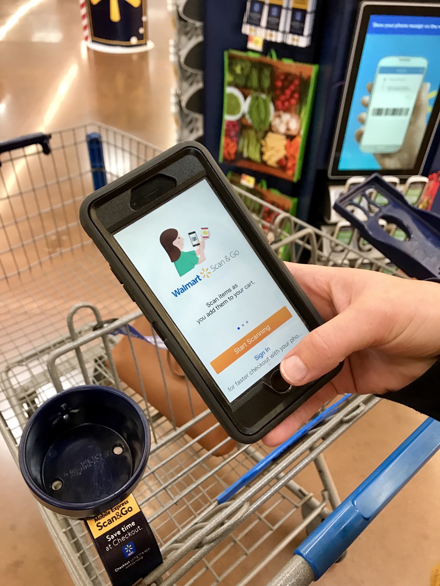 Walmart has rolled out its Mobile Express Scan & Go service at all its Sam's Clubs in Florida and is adding Walmart stores.