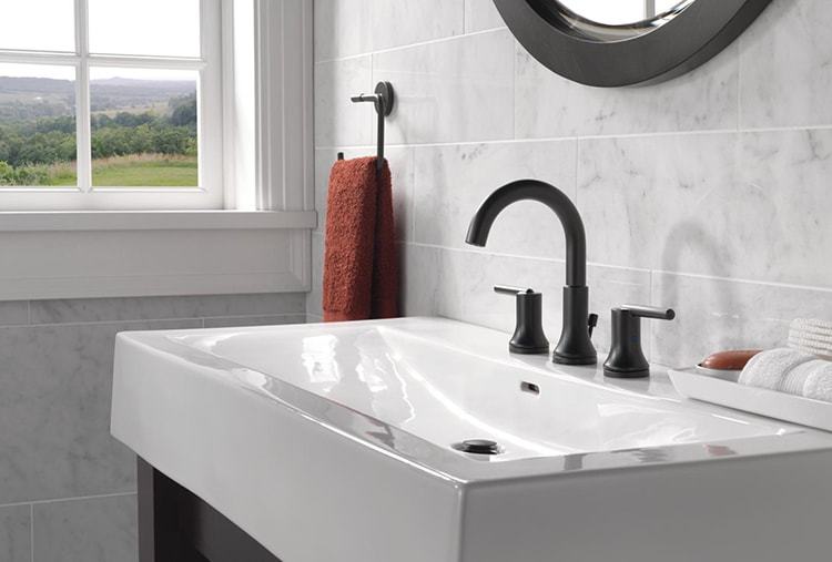 Instead of brass or stainless, trends for plumbing fixtures are favoring matte black . 