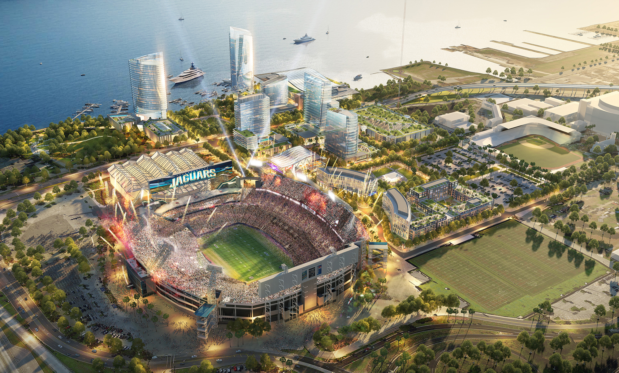 Jaguars President Mark Lamping offered no timetable for the project, but said he would like to see an economic development deal with the city in place by this time next year.