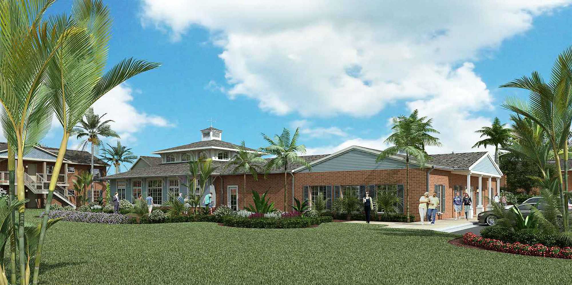 A rendering of a community center planned for Valencia Way, the former Eureka Gardens.