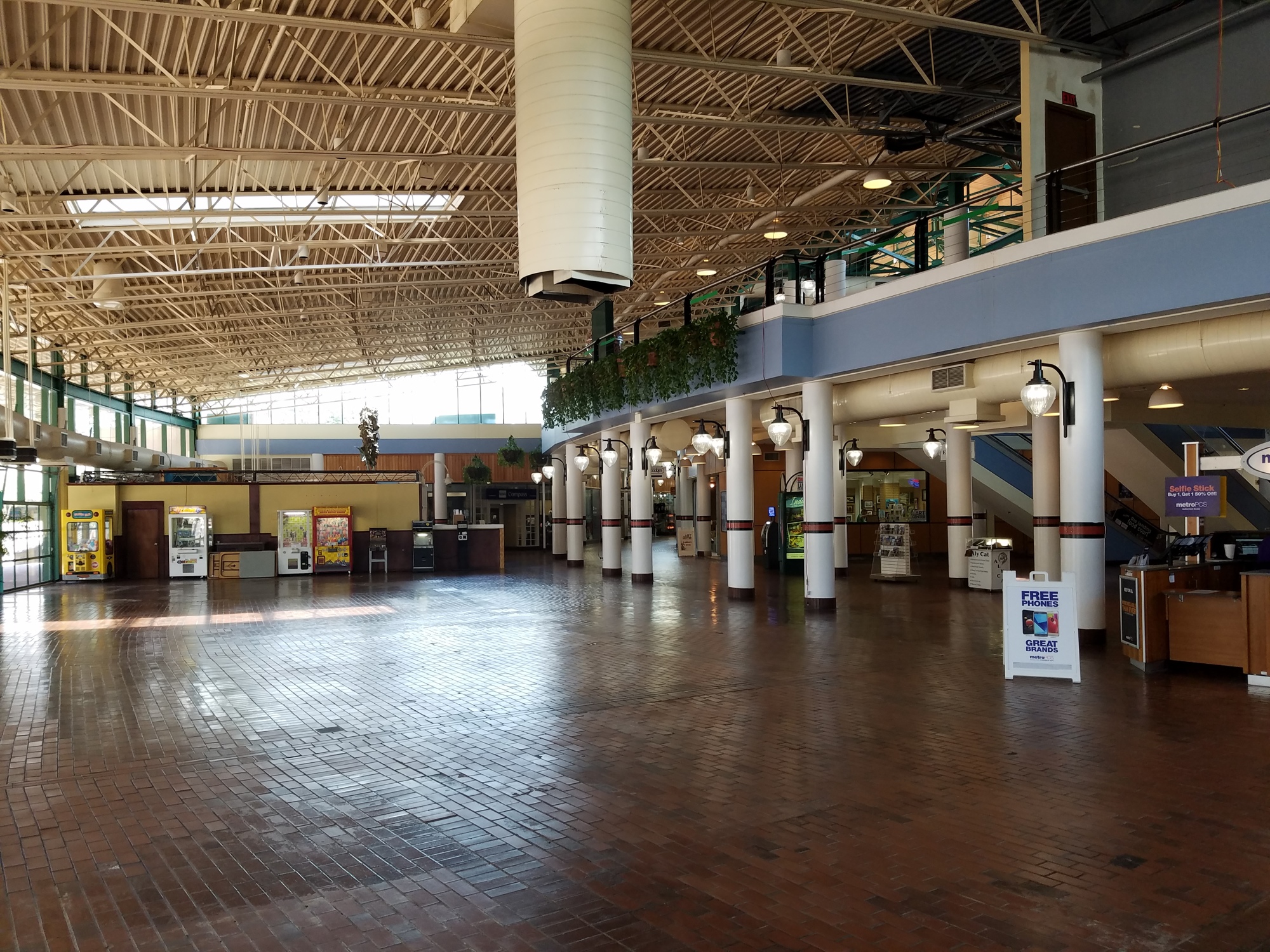 Inside the north entrance to the Jacksonville Landing, the area where Village Bread Cafe once had a restaurant has been cleared.