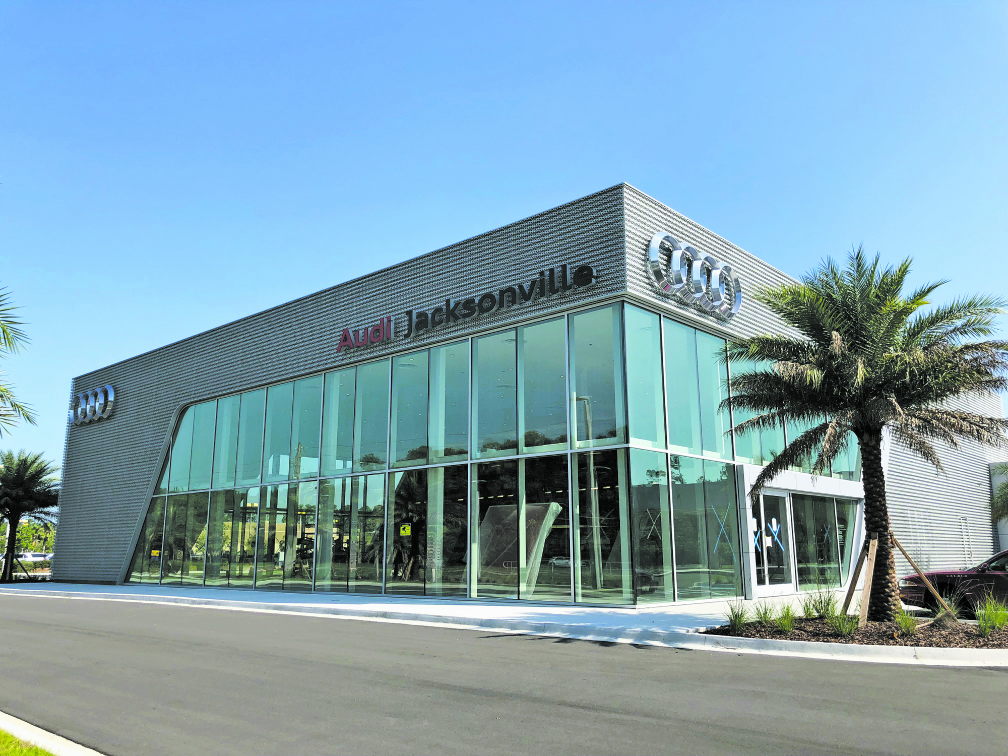 The $15 million Audi dealership at 11401 Atlantic. Blvd. is scheduled to open Monday. It features a 10-car showroom and an open floor plan.