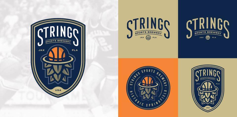 Logos for the new Strings Sports Brewery.