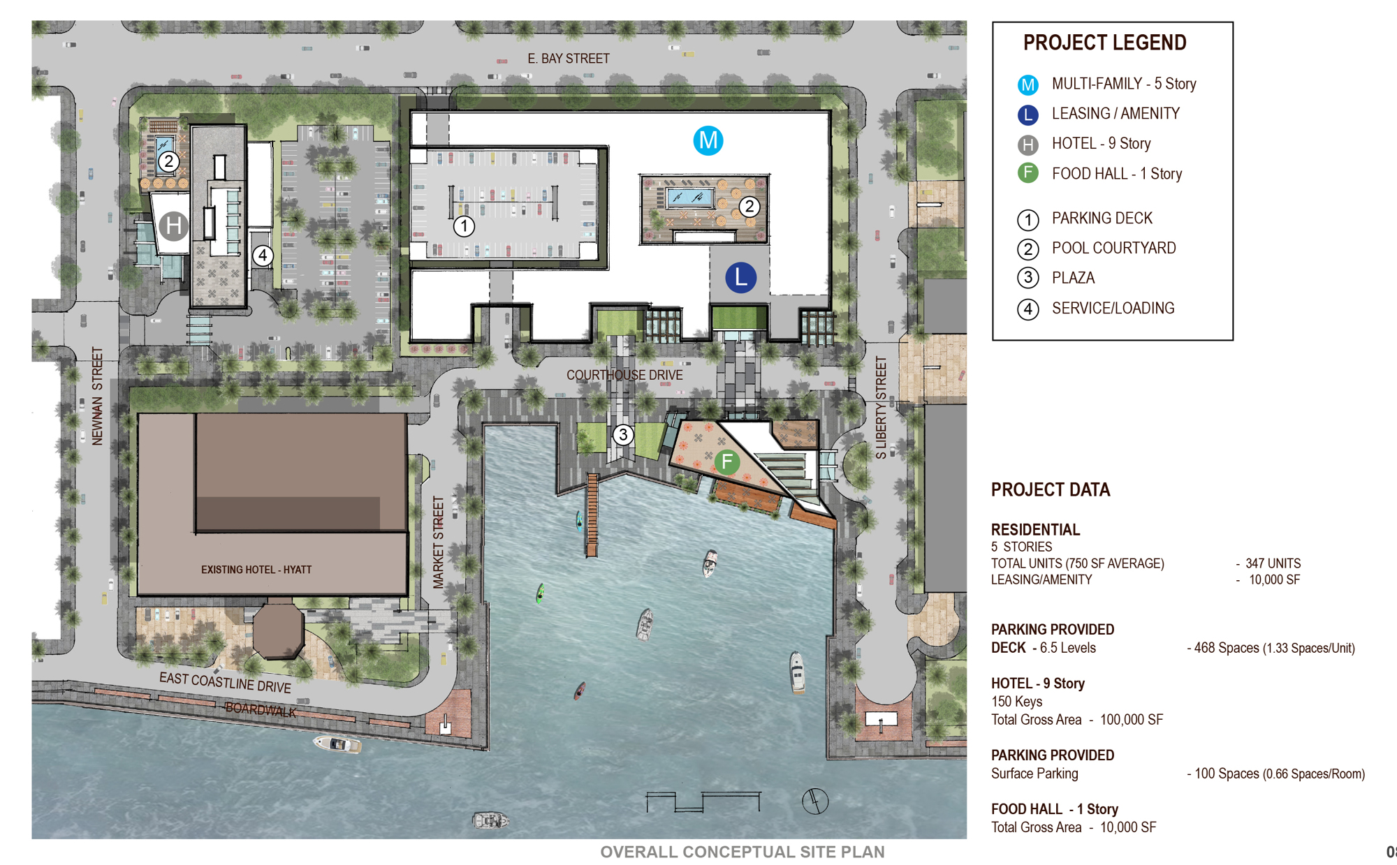 The site plan for Riverplace Walk.