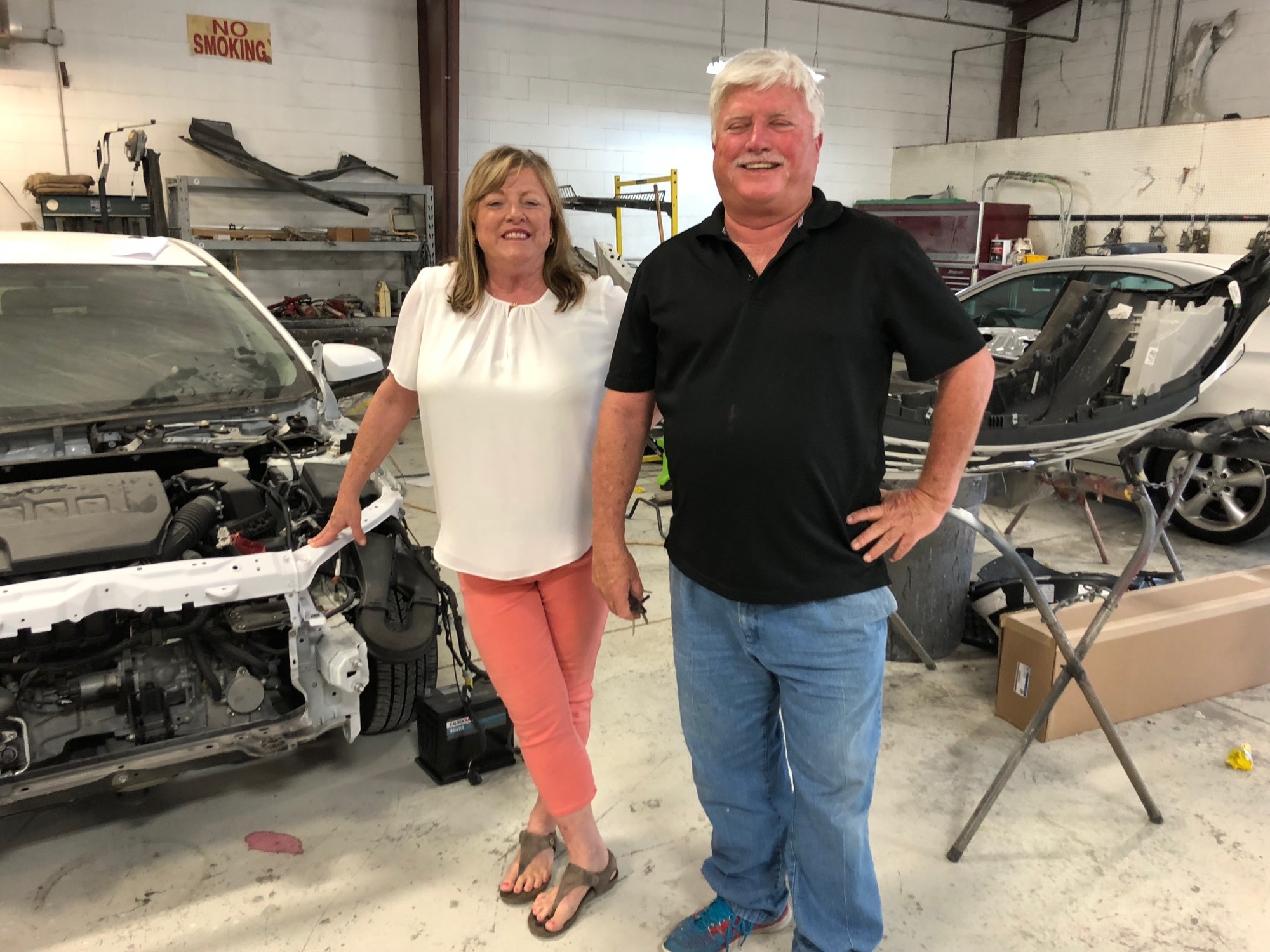 Sikes & Stowe Downtown Collision owner Bud Sikes and his younger sister, Laurie Mullarkey.