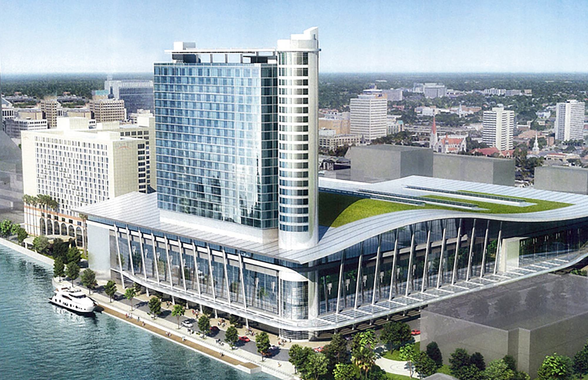 Rimrock Devlin DeBartolo Development would pay $450 million to build the project. The city would enter into a 30-year lease and pay about $936 million over that time.