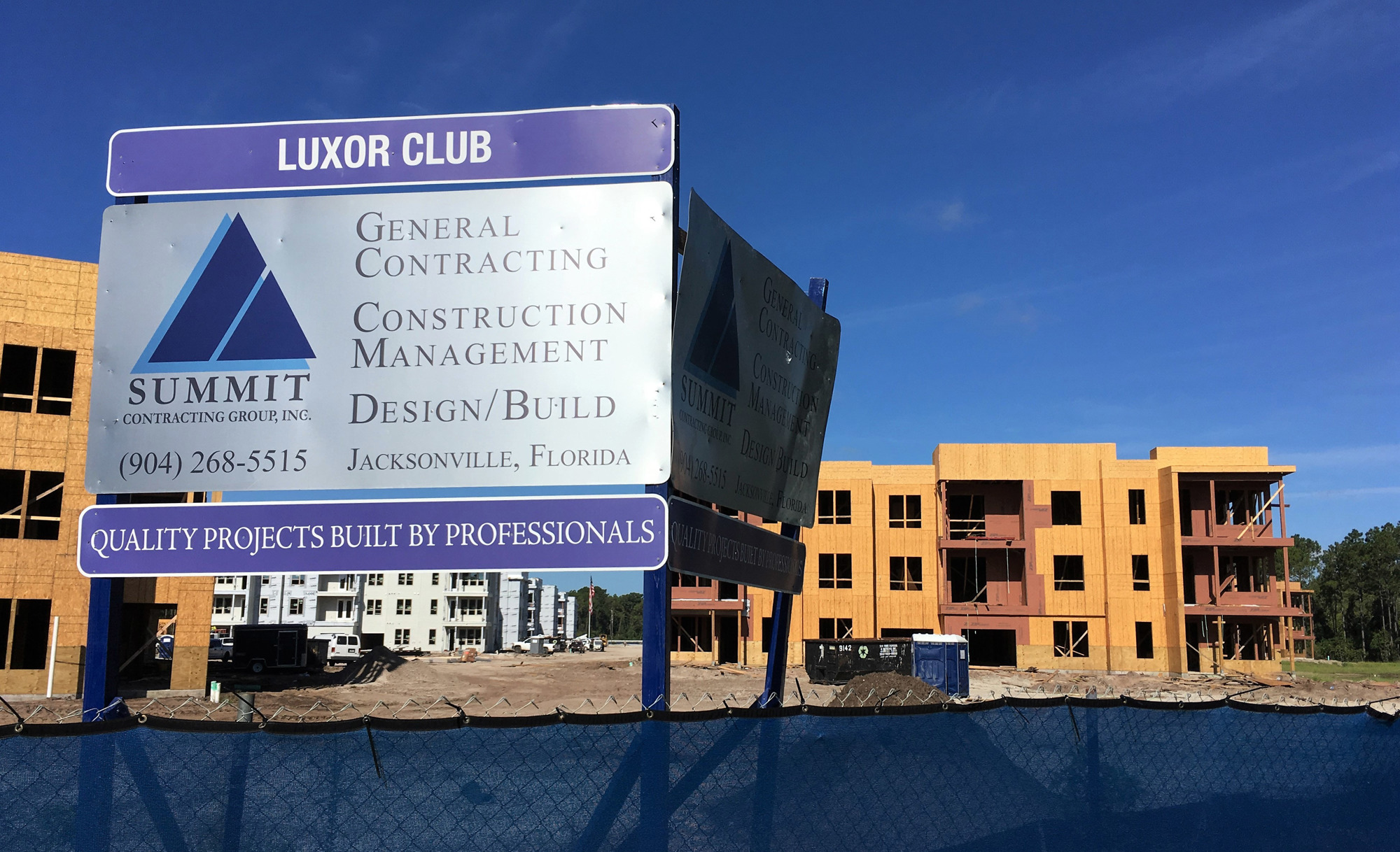Construction is underway at the Luxor Club Apartments, a 464-unit luxury community on Egrets Nest Drive in the Flagler Center area of south Jacksonville. The project is scheduled to open this winter.