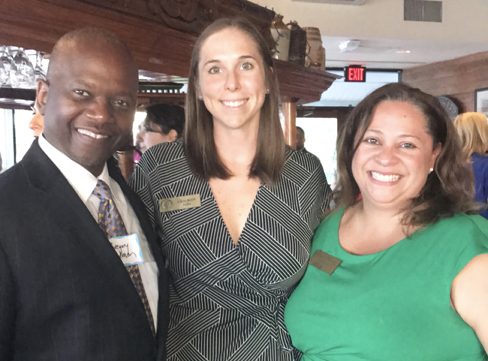 From left, D.W. Perkins President Gregory Redmon, St. Johns Association of Women Lawyers President Colby Keefe and JWLA Director of Programs Ingrid Suarez Osborn.