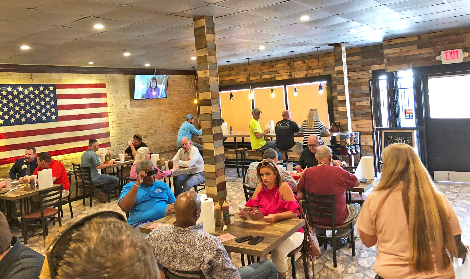 Fred Cotten's Landmark BBQ  now seats 49 and with the addition of a door can add 40 more.