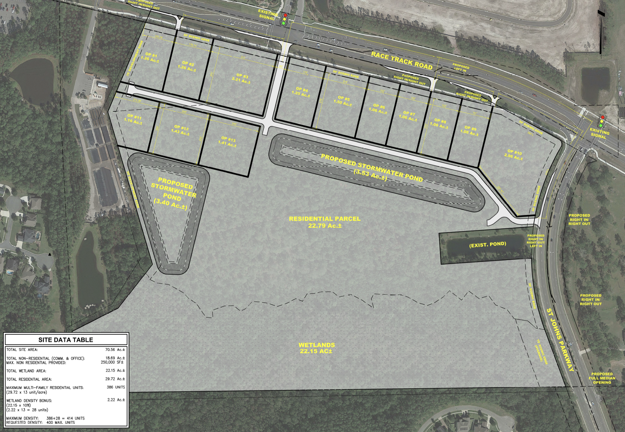 The site plan for Durbin Creek Crossing.