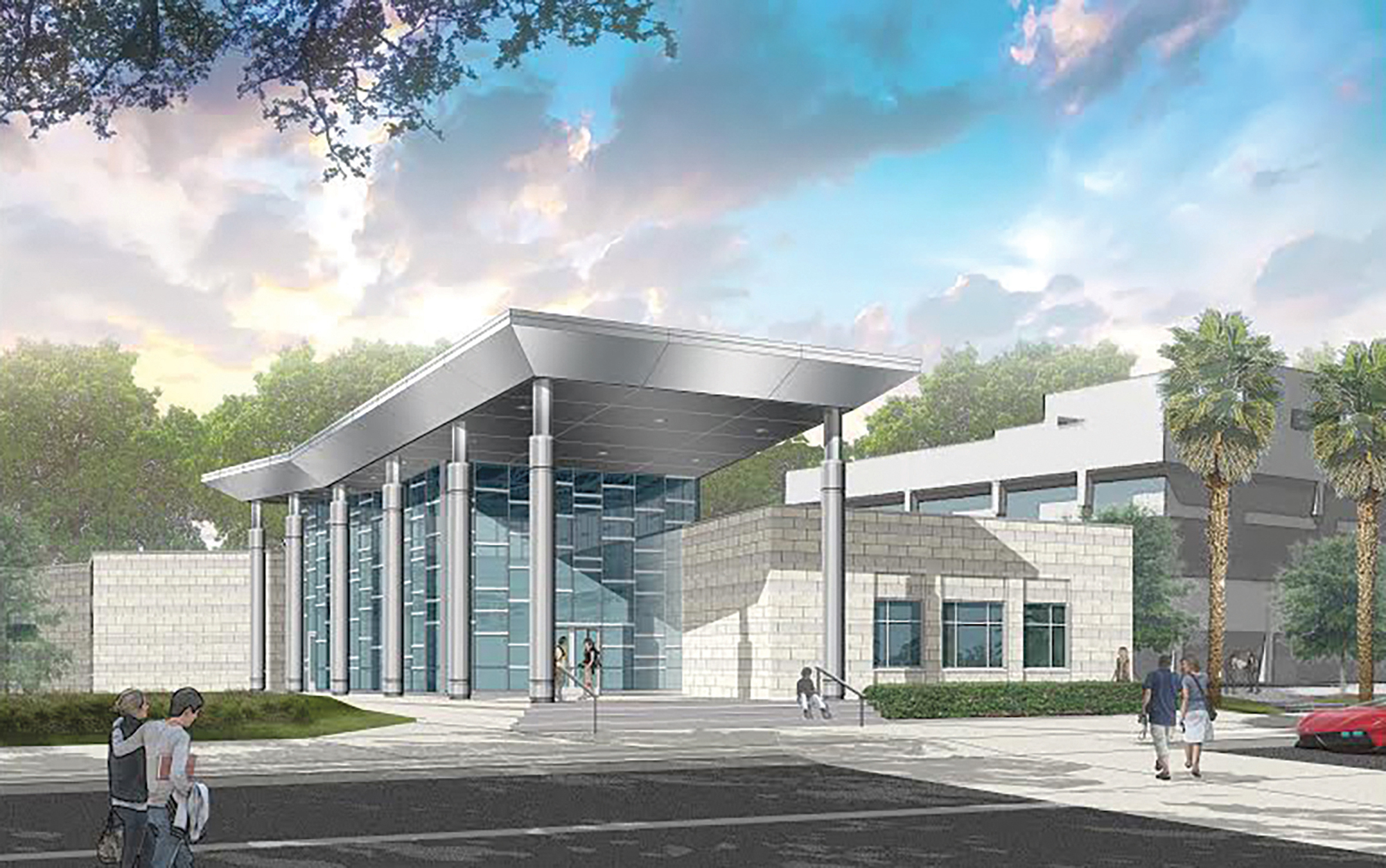 An artist s rendering of the welcome center.