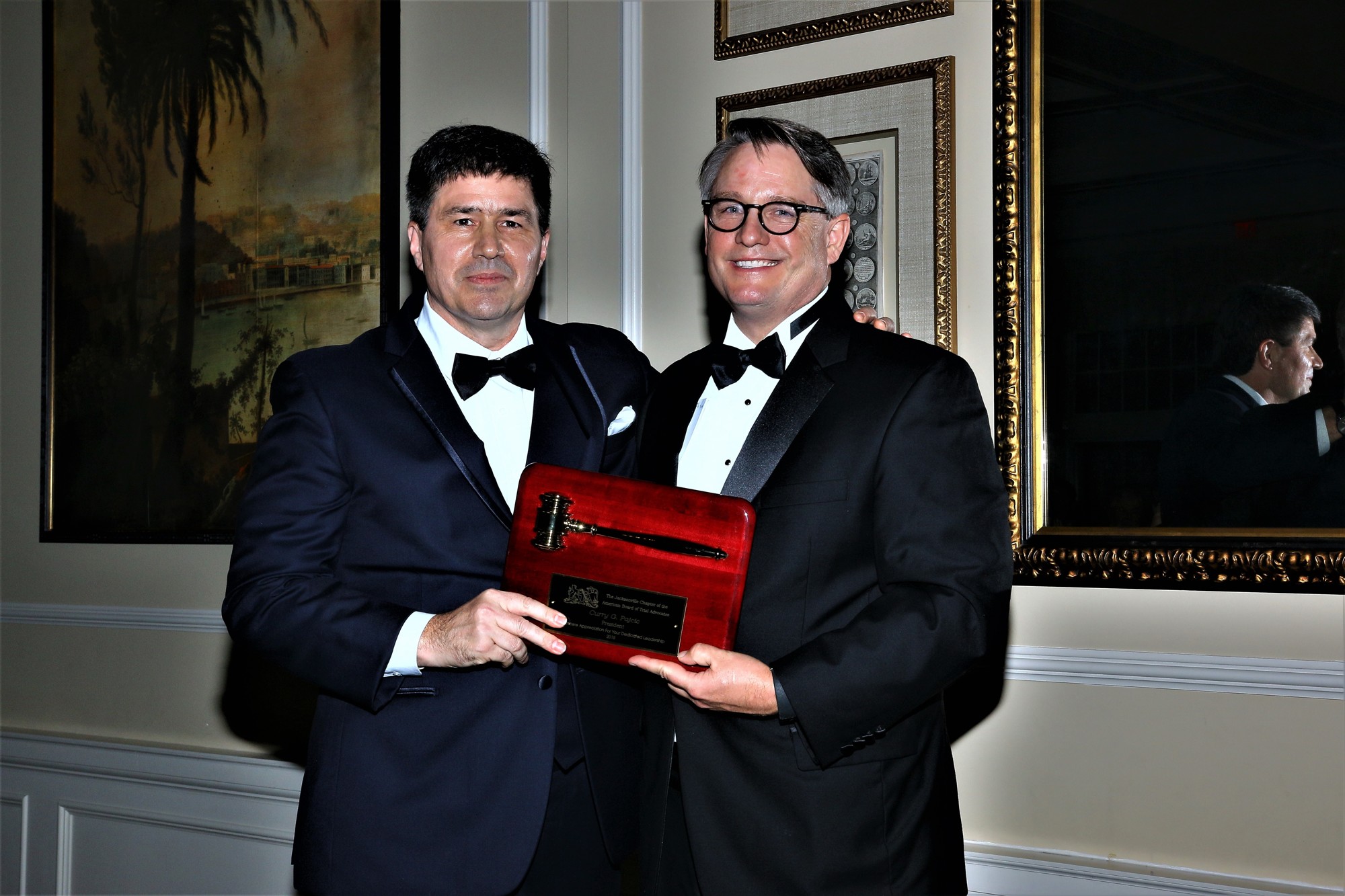 American Board of Trial Advocates Jacksonville Chapter 2019 President James D’Andrea, left, and 2018 President Curry Pajcic, who also was recognized as ABOTA’s Trial Lawyer of the Year.