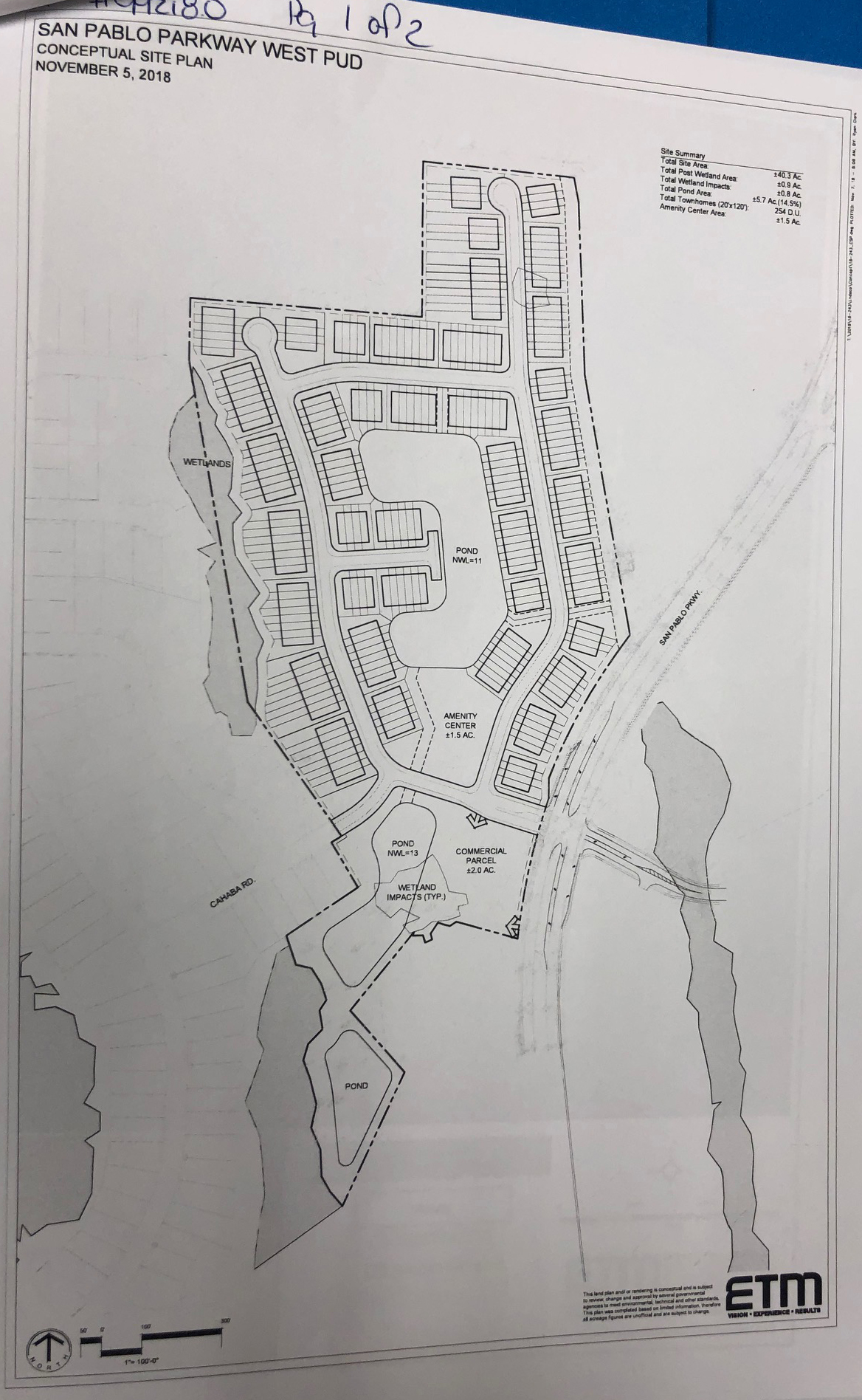The site plan for the development.