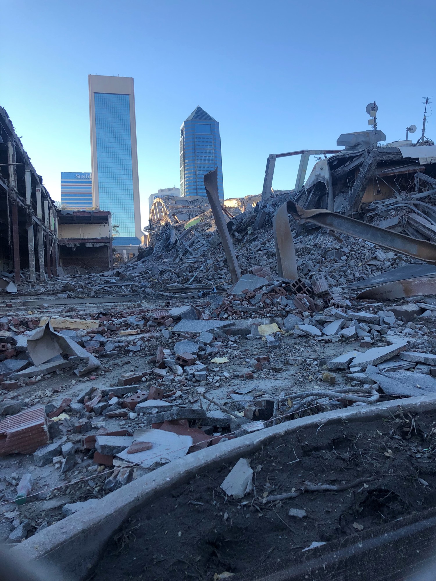 The rubble pile from the old City Hall Annex. (Photo by David Cawton)