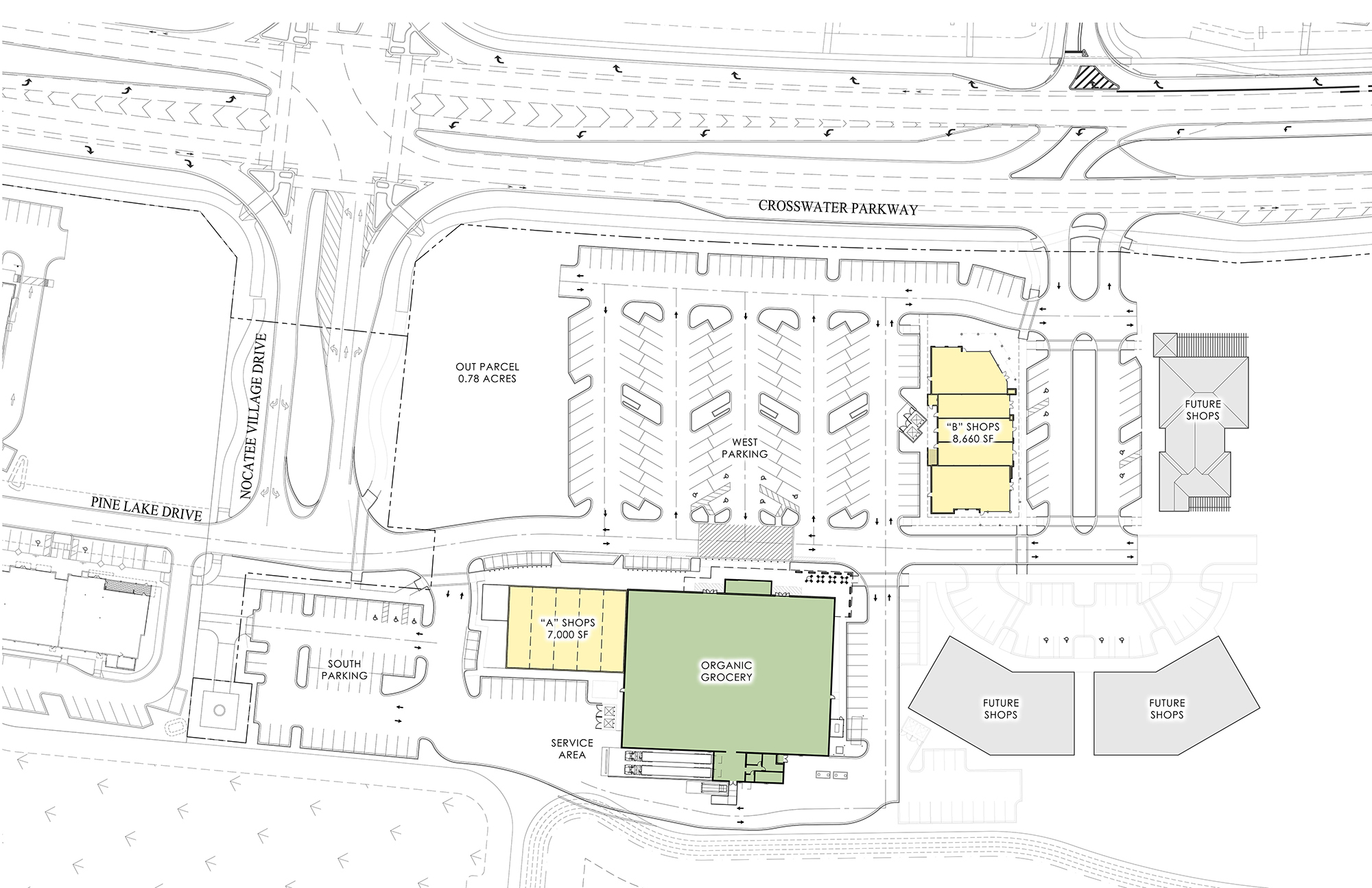 The site plan for the Nocatee Town Center expansion.