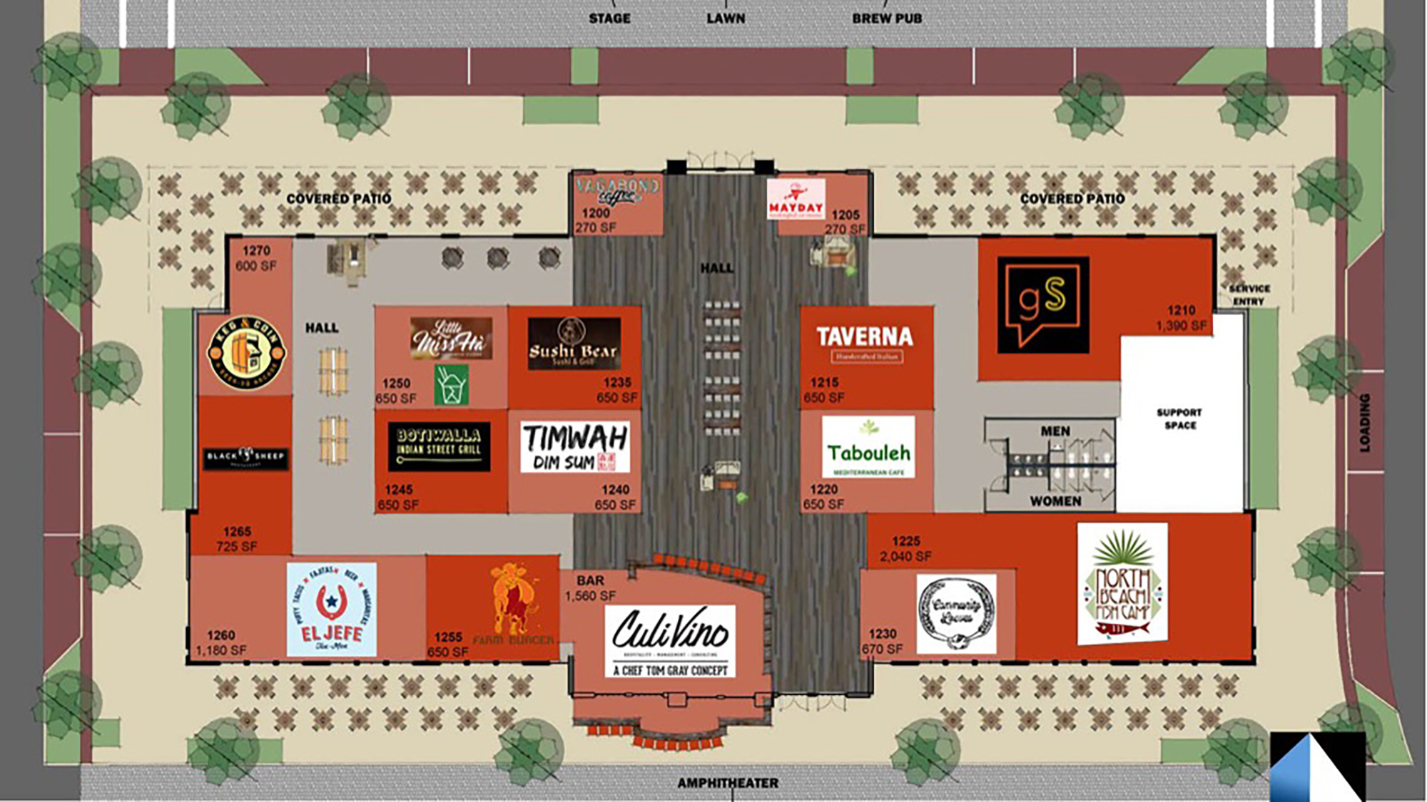 A 20-kitchen Bold City Food Hall might feature tenants such as CuliVino, a new concept by Jacksonville chef Tom Gray.