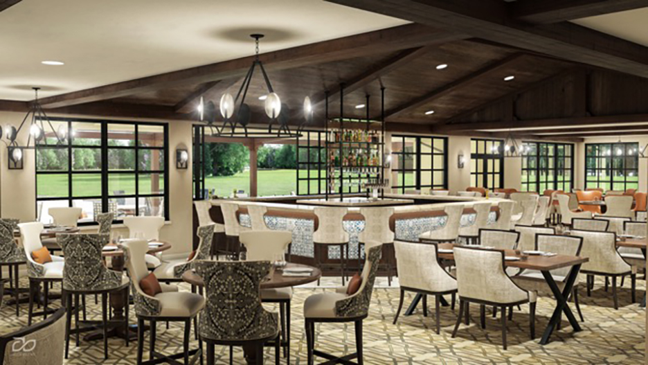 Renovation plans include renovating the existing member dining rooms and creating a new, large room with a central horseshoe-shaped bar area.