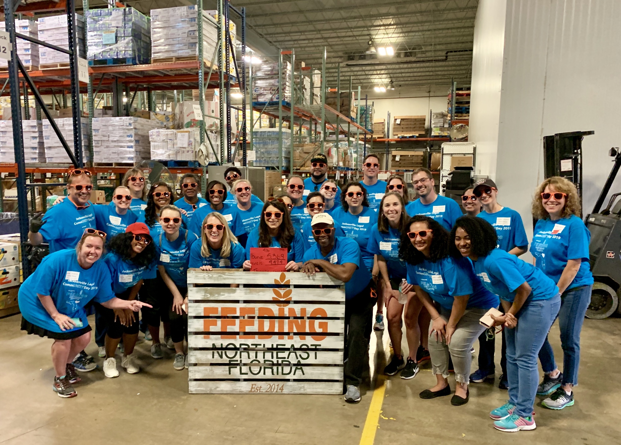 The Feeding Northeast Florida food bank volunteers.