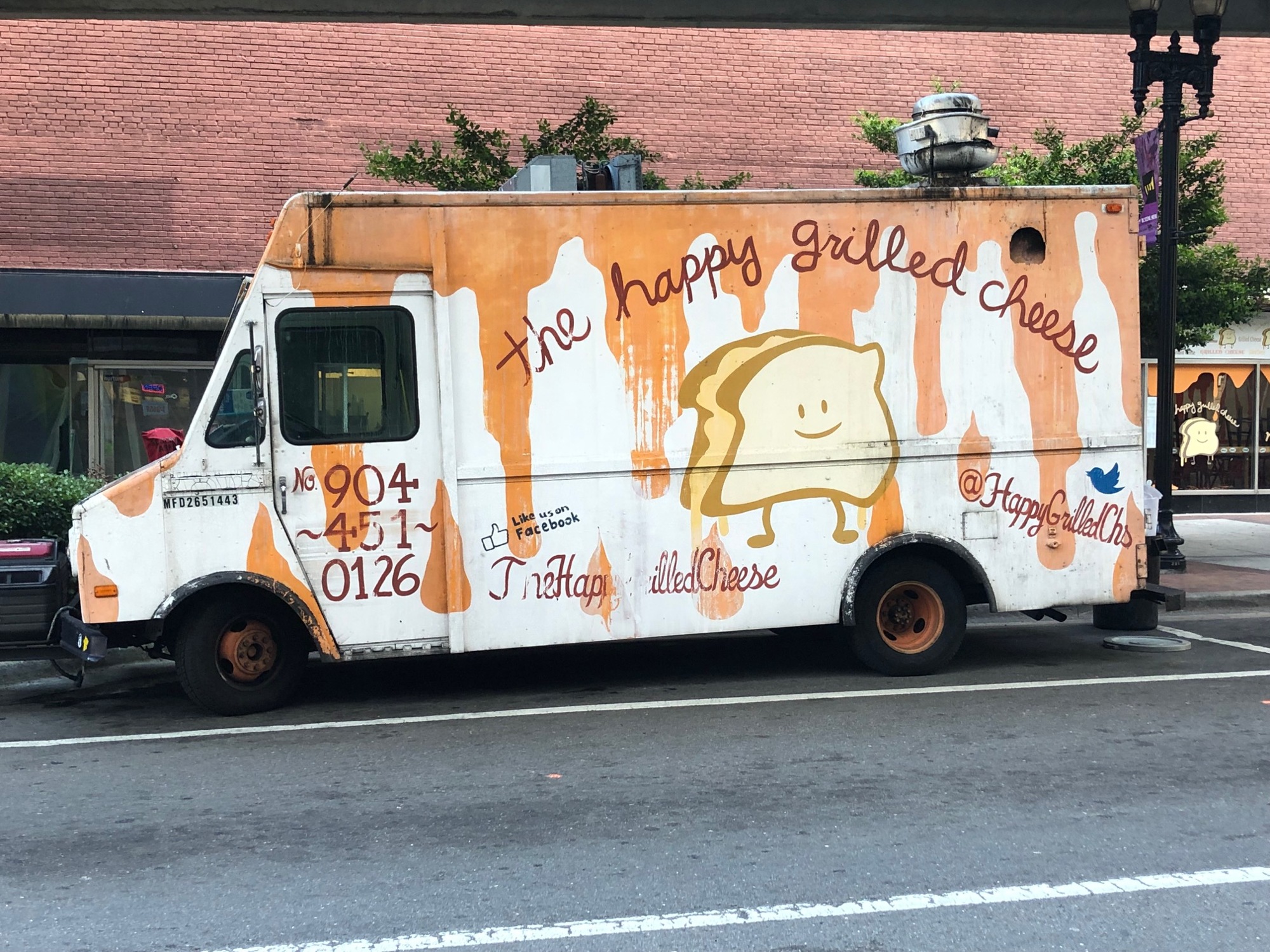 The Happy Grilled Cheese food truck operates around town. Its schedule is on Facebook.