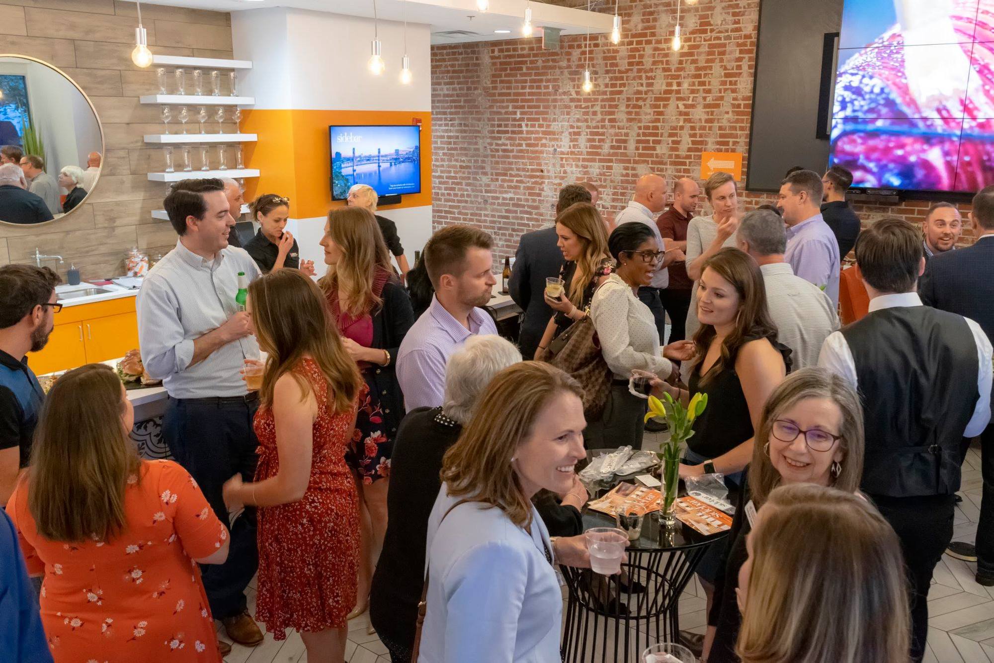The Dalton Agency held a preview party for Sidebar on Friday. The 2,000-square-foot venue features an interactive video wall, bar area, coffee counter and a full catering kitchen.