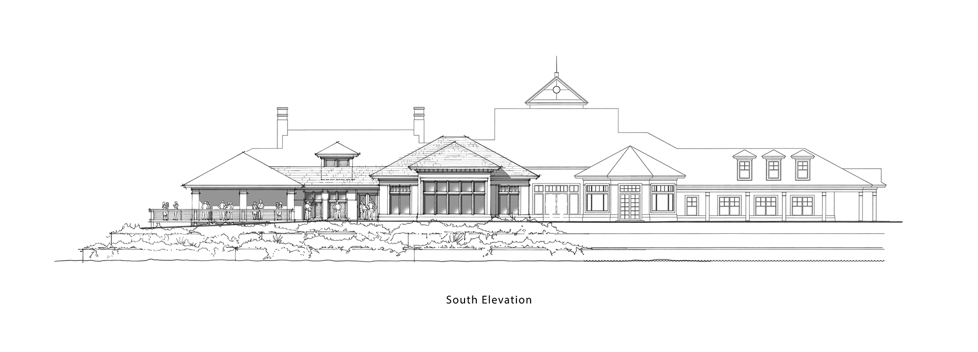 The elevation plan for the renovated St. Johns Golf and Country Club clubhouse.