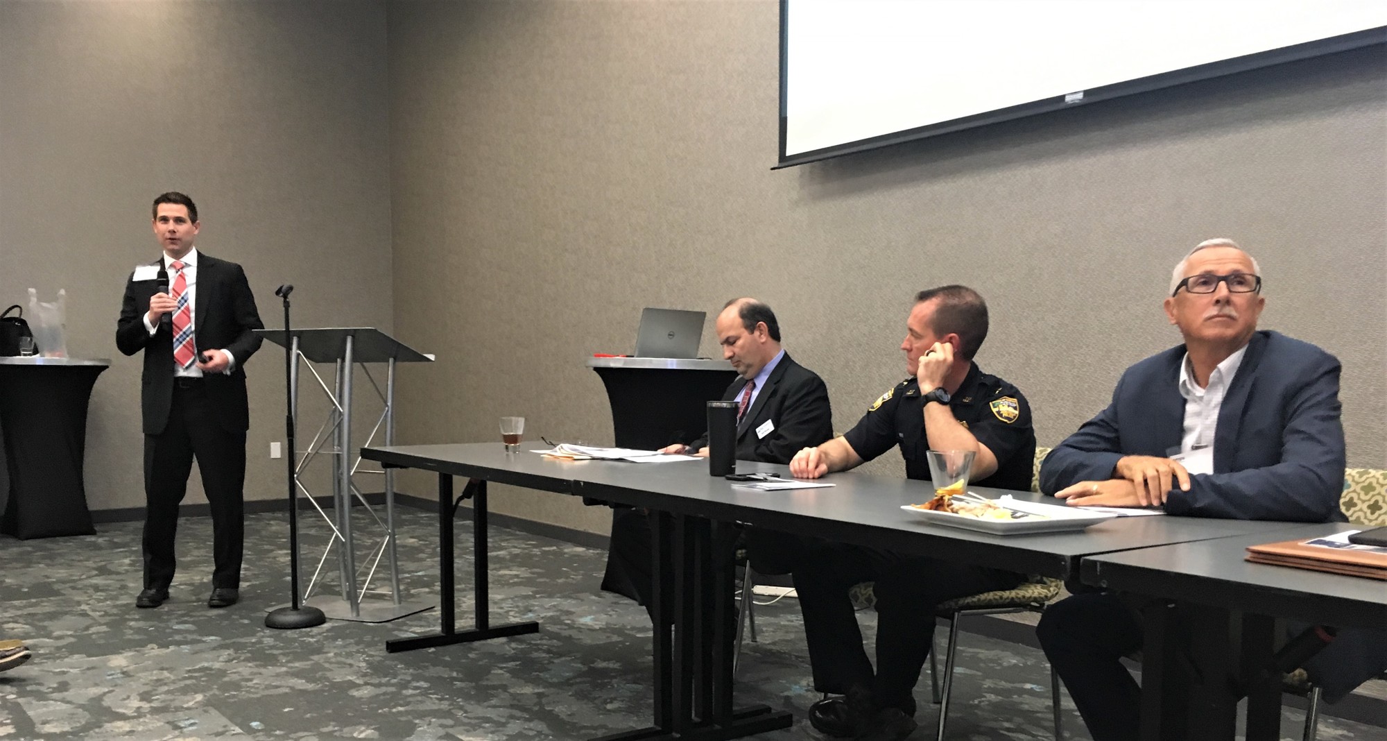 Kyle Dorsey, vice president of operations for Baptist Medical Center Jacksonville and Wolfson Children’s Hospital, speaks at the panel discussion.