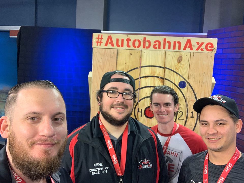Autobahn Indoor Speedway & Events Operations Director Donald Wagner, left, is joined by Gene Shrout, Brandon Palmer and Mark Miller at Autobahn.