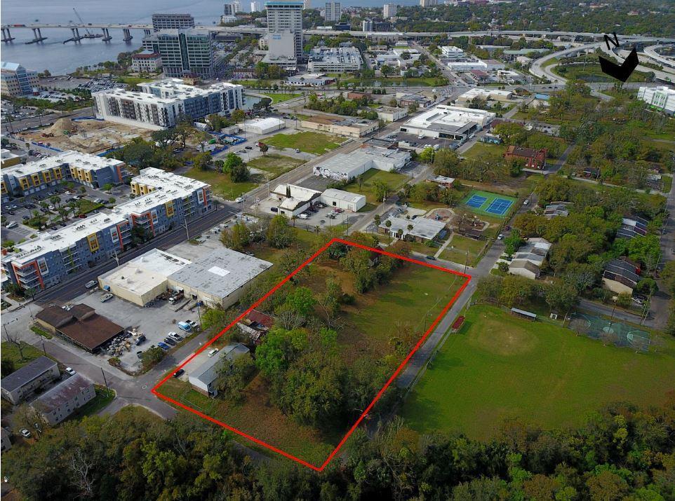 An aerial view of the Lofts at Brooklyn property.