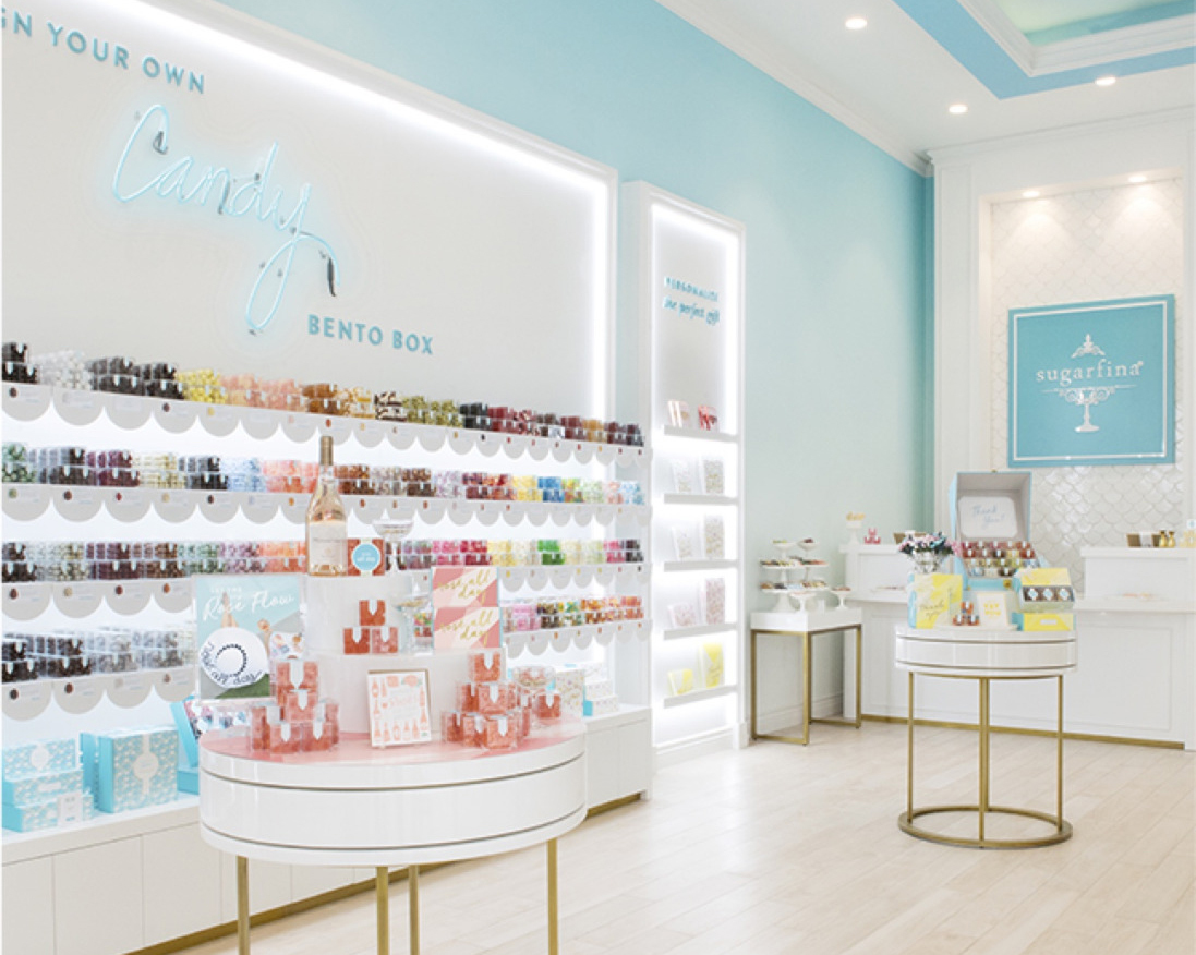 The inside of a Sugarfina store. Sweet Pete's LLC has agreed to pay $2 million to the company after a federal court found the Sweet Pete's knowingly copied the other company's product names and package designs.