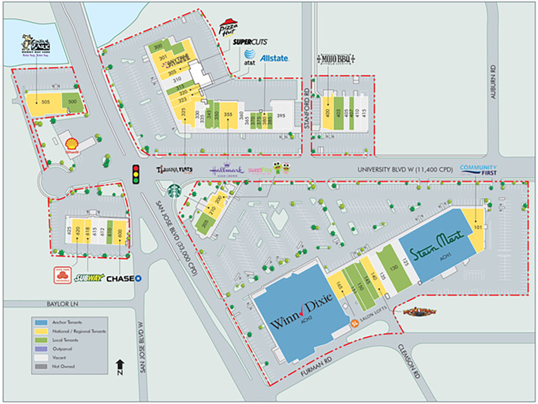 The site plan for Lakewood Promenade.