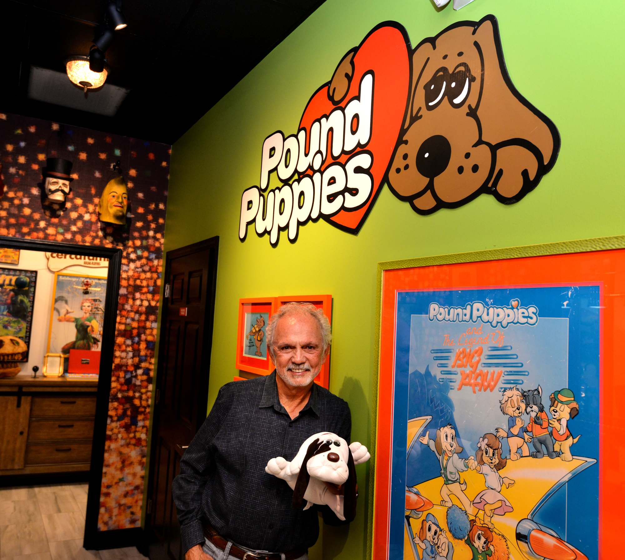 Mike Bowling, the creator of Pound Puppies, sold the brand to Hasbro in 2011, but he continues to oversee quality and work on new toy ideas at his office in Fernandina Beach.