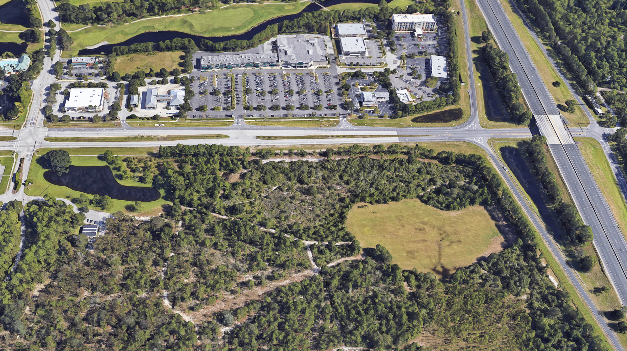 The proposed development area is across the street from  the Windsor Commons shopping center. (Google)