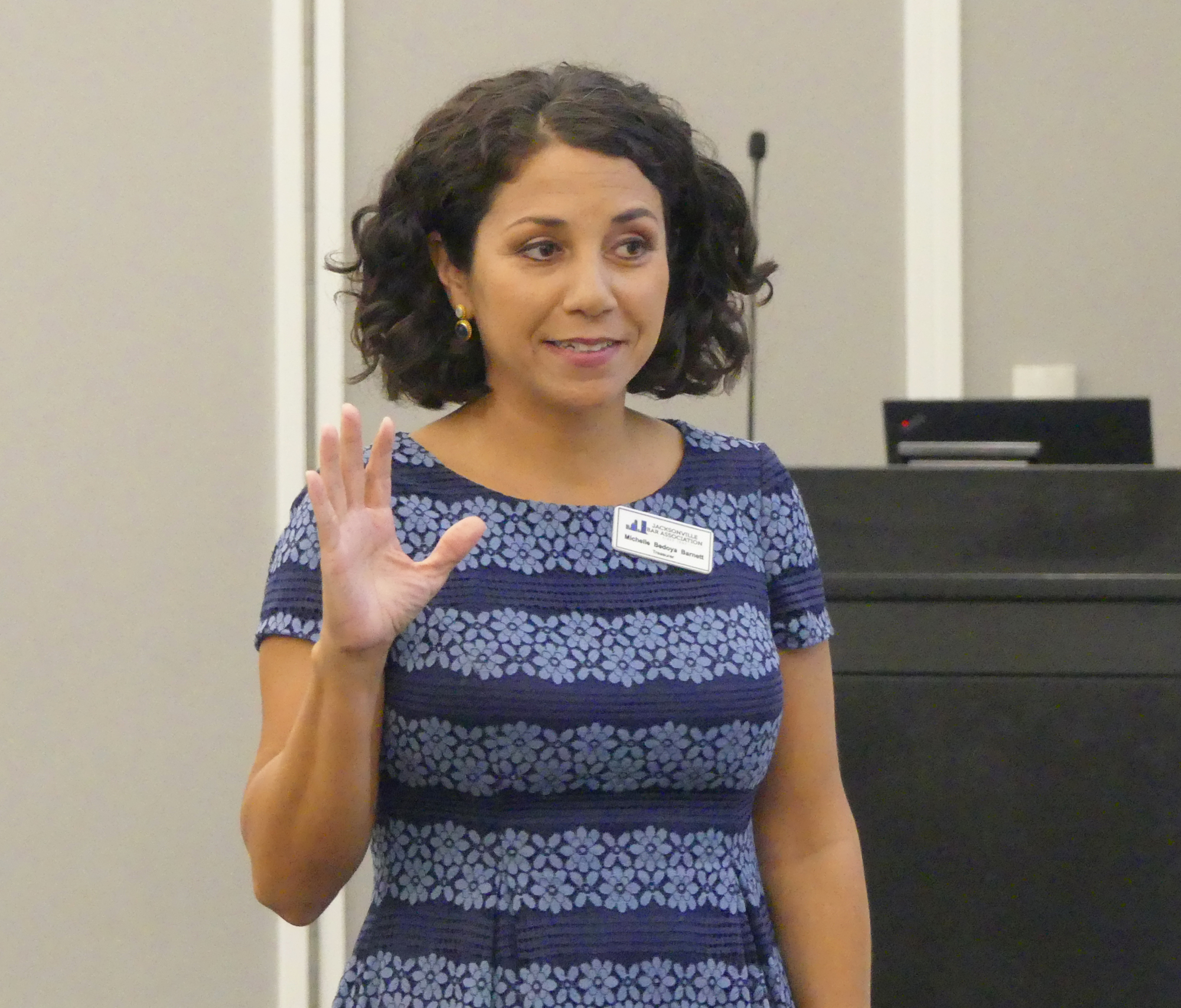 Michelle Bedoya Barnett, a partner at Alexander DeGance Barnett is sworn in as president-elect.