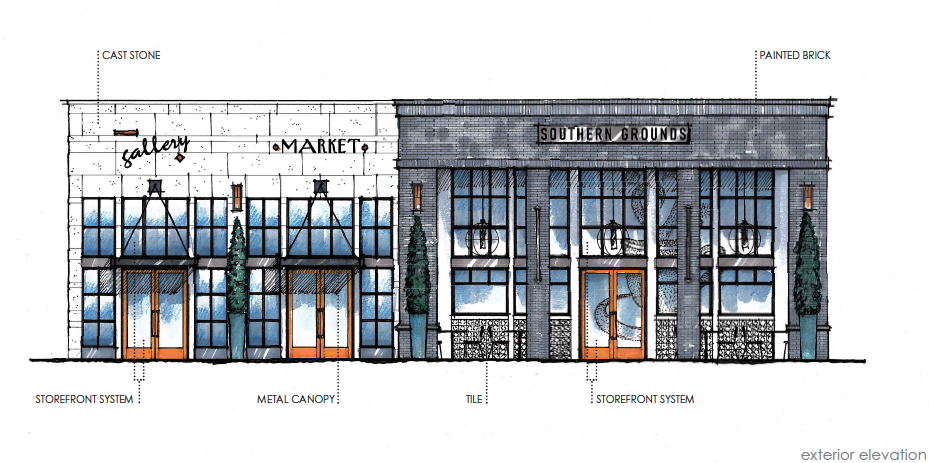 A rendering of the proposed Southern Grounds building at 3562 St. Johns Ave. in Avondale.