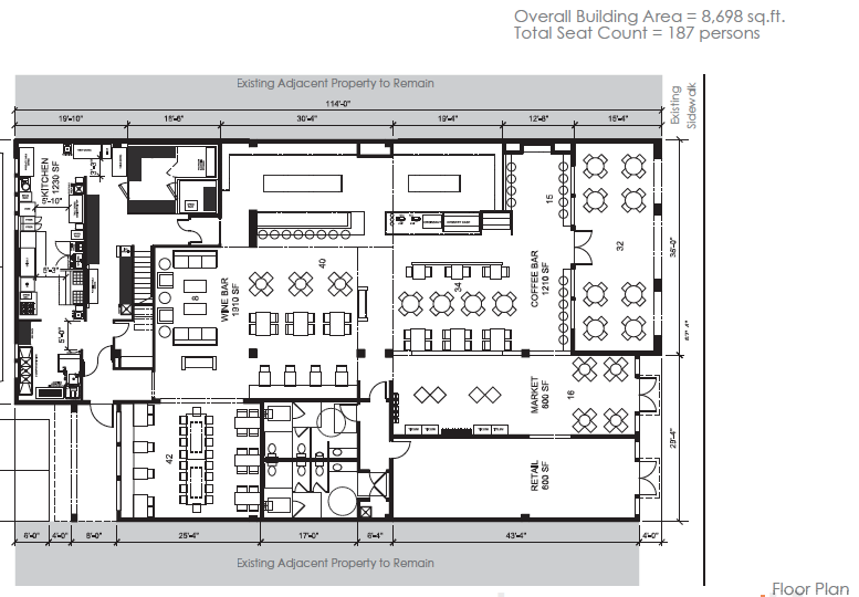 A proposed floor plan for the Southern Grounds building.