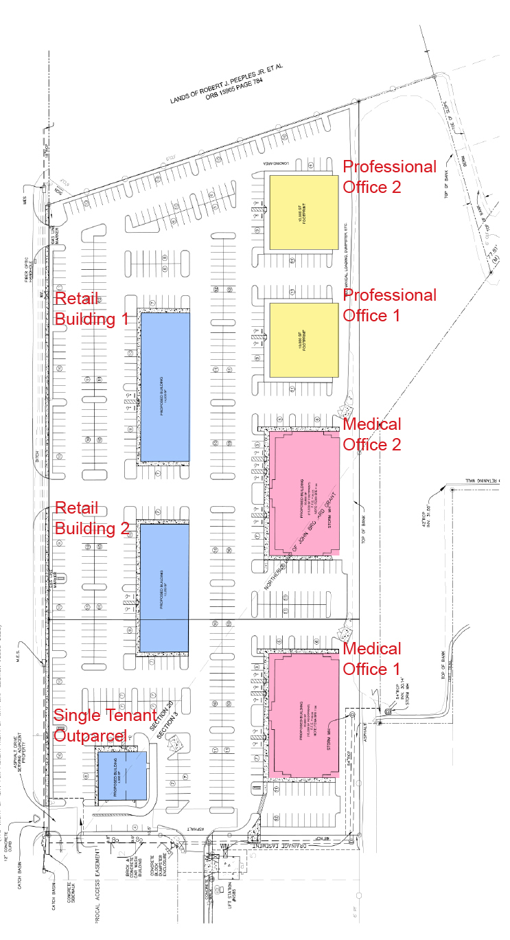 A preliminary site plan shows seven buildings at Duval Station on 9 acres.